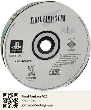 Final Fantasy VII PlayStation, NTSC disc