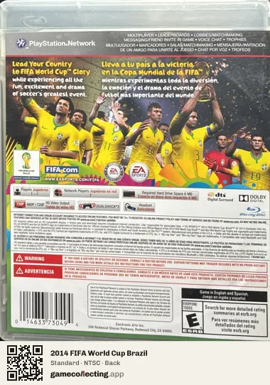 2014 FIFA World Cup Brazil PlayStation 3, NTSC box back