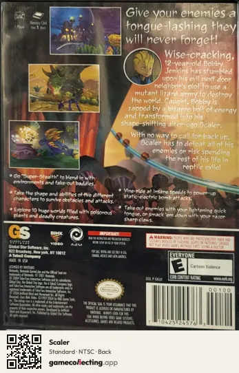 Scaler Nintendo GameCube, NTSC box back