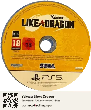 Yakuza: Like a Dragon PlayStation 5, PAL disc