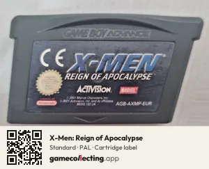 X-Men: Reign of Apocalypse Game Boy Advance, PAL cartridge label