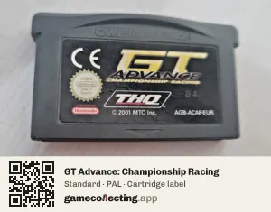 GT Advance: Championship Racing Game Boy Advance, PAL cartridge label