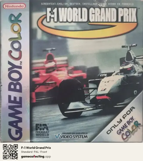 F-1 World Grand Prix Game Boy Color, PAL box front