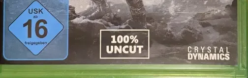 Rise of the Tomb Raider, the USK square on its front