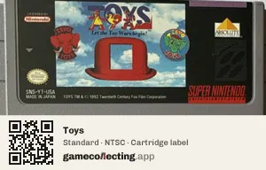 Toys Super Nintendo Entertainment System, NTSC cartridge label