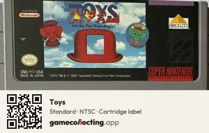 Toys Super Nintendo Entertainment System, NTSC cartridge label