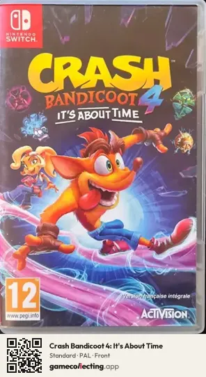 Crash Bandicoot 4: It's About Time Nintendo Switch, PAL box front