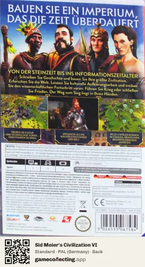 Sid Meier's Civilization VI Nintendo Switch, Germany box back