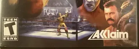 Showdown: Legends of Wrestling, the ESRB box on its front