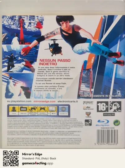Mirror's Edge PlayStation 3, Italy box back
