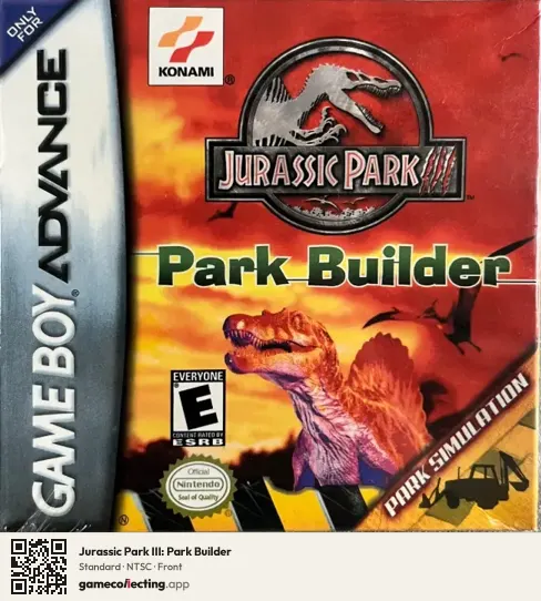Jurassic Park III: Park Builder Game Boy Advance, NTSC box front
