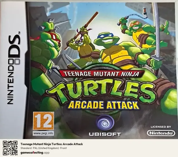 Teenage Mutant Ninja Turtles: Arcade Attack Nintendo DS, United Kingdom box front