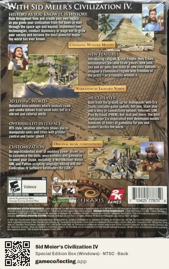 Sid Meier's Civilization IV Computer, NTSC box back