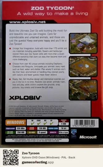 Zoo Tycoon Computer, PAL box back