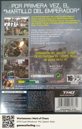 Warhammer: Mark of Chaos Computer, Spain box back