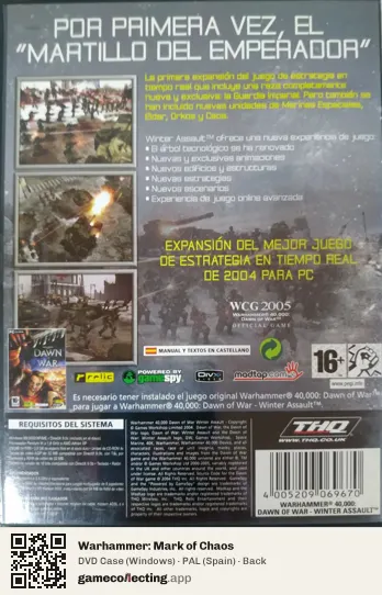 Warhammer: Mark of Chaos Computer, Spain box back