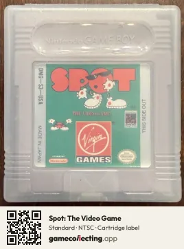 Spot: The Video Game Game Boy, NTSC cartridge label