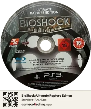 BioShock: Ultimate Rapture Edition PlayStation 3, PAL disc