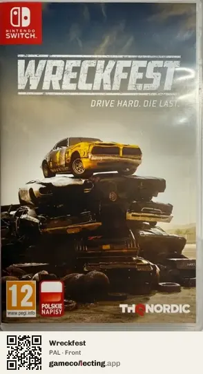 Wreckfest Nintendo Switch, PAL box front