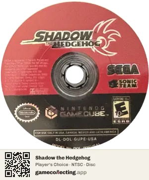 Shadow the Hedgehog Nintendo GameCube, NTSC disc