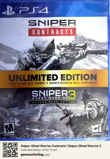 Sniper: Ghost Warrior Contracts / Sniper: Ghost Warrior 3 PlayStation 4, NTSC box front