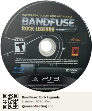 BandFuse: Rock Legends PlayStation 3, NTSC disc