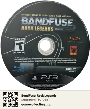BandFuse: Rock Legends PlayStation 3, NTSC disc