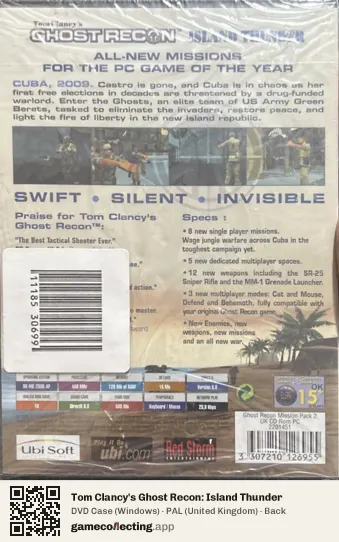 Tom Clancy's Ghost Recon: Island Thunder Computer, United Kingdom box back