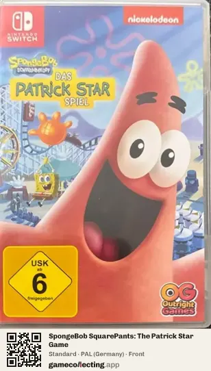 SpongeBob SquarePants: The Patrick Star Game Nintendo Switch, Germany box front