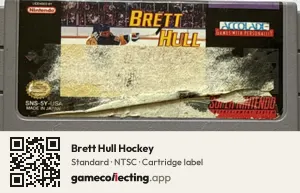Brett Hull Hockey Super Nintendo Entertainment System, NTSC cartridge label