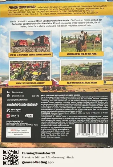 Farming Simulator 19 Xbox One, Germany box back