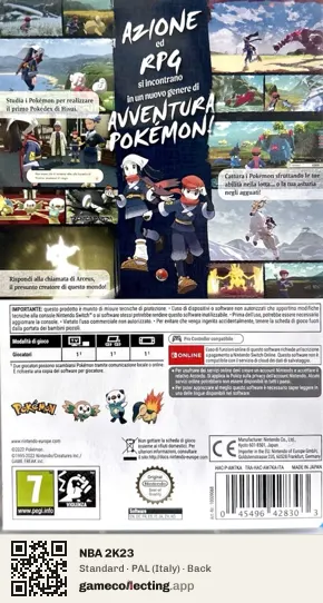 NBA 2K23 Nintendo Switch, Italy box back