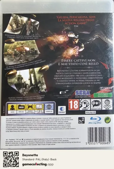 Bayonetta PlayStation 3, Italy box back