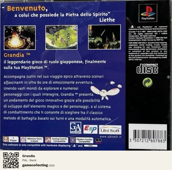 Grandia PlayStation, PAL box back
