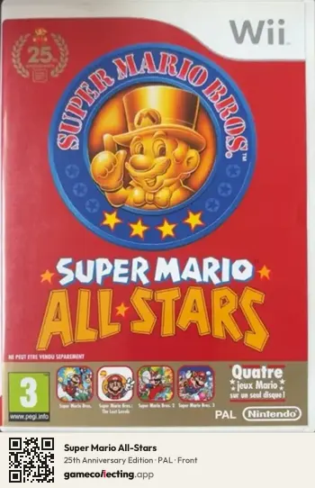 Super Mario All-Stars Nintendo Wii, PAL box front