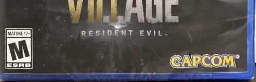 Resident Evil Village, the ESRB box on its front