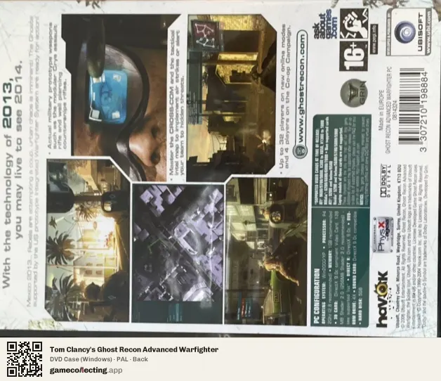 Tom Clancy's Ghost Recon Advanced Warfighter Computer, PAL box back
