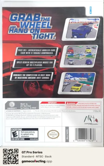 GT Pro Series Nintendo Wii, NTSC box back
