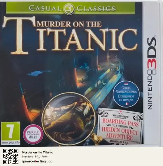 Murder on the Titanic Nintendo 3DS, PAL box front