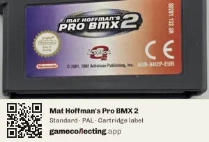 Mat Hoffman's Pro BMX 2 Game Boy Advance, PAL cartridge label