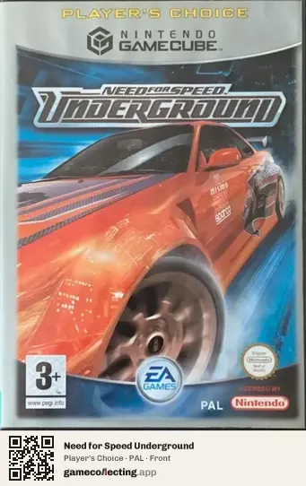 Need for Speed Underground Nintendo GameCube, PAL box front