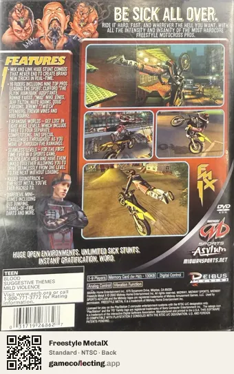 Freestyle MetalX PlayStation 2, NTSC box back
