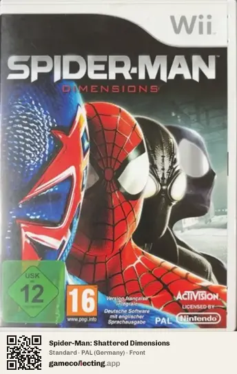 Spider-Man: Shattered Dimensions Nintendo Wii, Germany box front