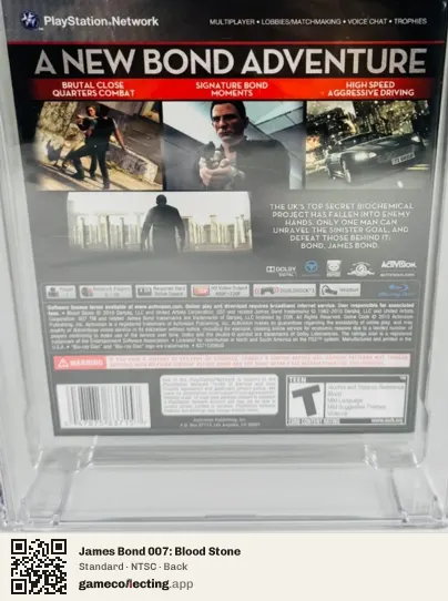 James Bond 007: Blood Stone PlayStation 3, NTSC box back
