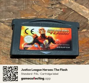 Justice League Heroes: The Flash Game Boy Advance, PAL cartridge label