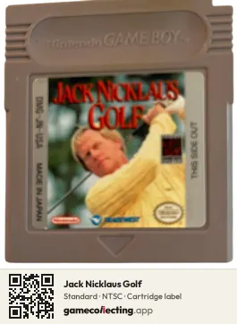 Jack Nicklaus Golf Game Boy, NTSC cartridge label