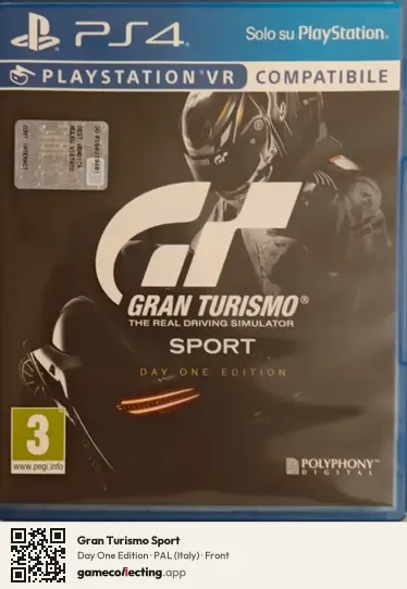 Gran Turismo Sport PlayStation 4, Italy box front