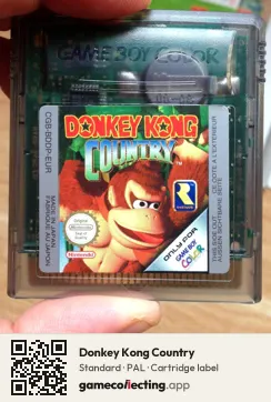Donkey Kong Country Game Boy Color, PAL cartridge label