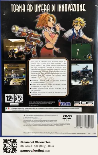 Steambot Chronicles PlayStation 2, Italy box back