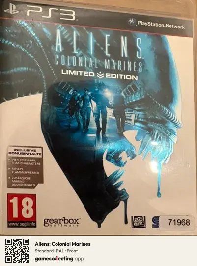 Aliens: Colonial Marines PlayStation 3, PAL box front